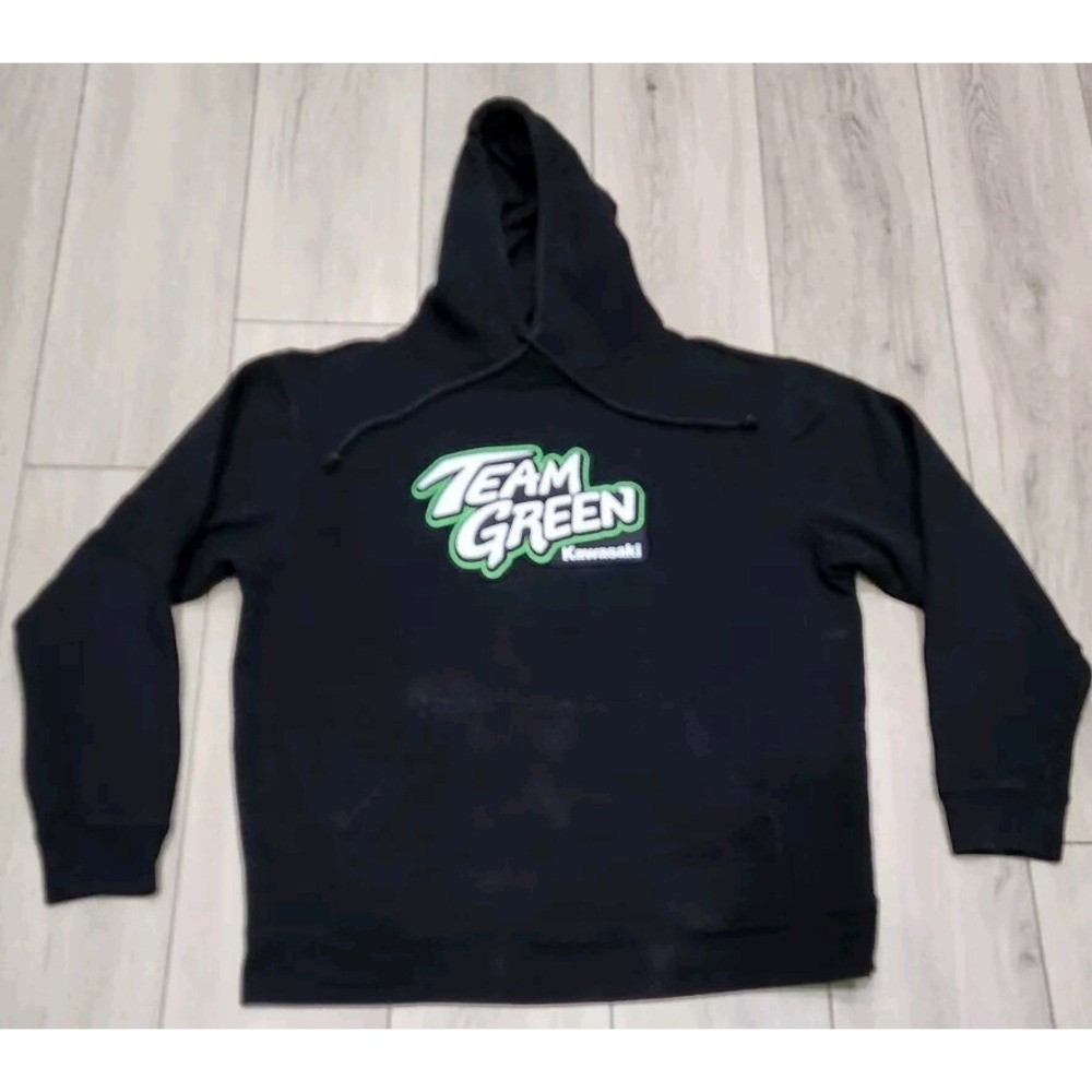 Kawasaki Hoodie‎ Mens Medium Team Green Black Sweatshirt